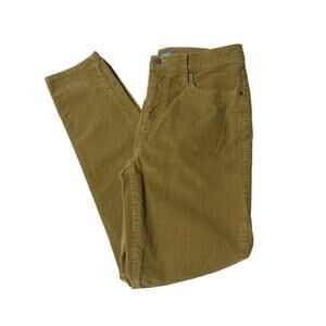 Garnet Hill essential slim corduroy pants women's 6 organic cotton light brown